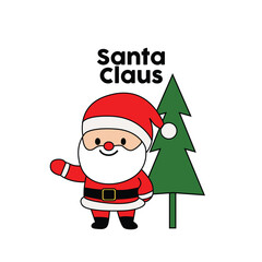 cute santa claus icon for christmas greeting banner
