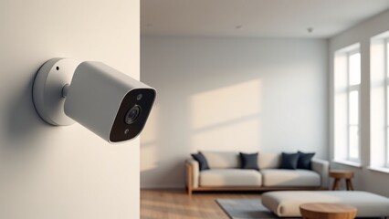 Security Camera Mounted in Living Room