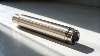 Sleek stainless steel water bottle in natural light on a surface