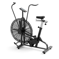 Gym exercise bike machine isolated on white background. 3D rendering