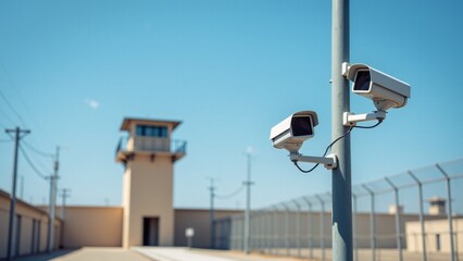 Prison Security Cameras And Guard Tower