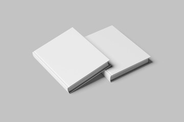 Realistic Book Cover Mockups on white 3D rendering