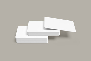 Realistic Business Card Mockups on white 3D rendering