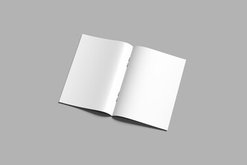 Realistic A4 Magazine Mockups on white 3D rendering