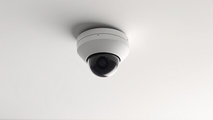 Ceiling-Mounted Dome Security Camera on White