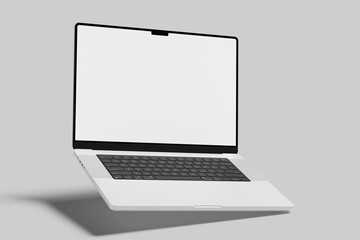 Laptop template isolated on white. Template, mockup.