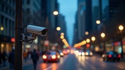 Security Camera Captures Urban Street Scene