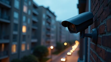 Security Camera Attached To A Brick Wall