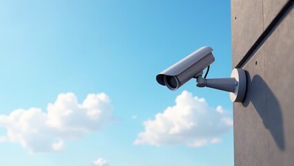 Security Camera Mounted On Exterior Wall