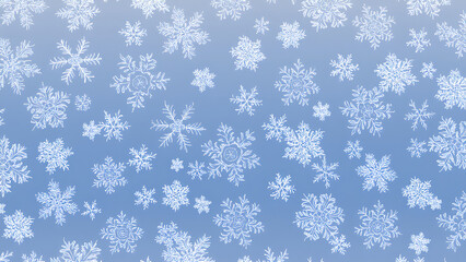 White Snowflake Pattern on Soft Blue Background – Winter Holiday Design Element