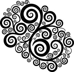 Elegant swirling flourish design for creative projects, artistic embellishments, and captivating decorative elements with a touch of sophistication and charm