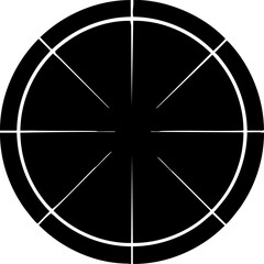 Sleek target crosshair for accurate aiming and pinpoint focus, ideal for technology, security, or strategic planning projects, vector design