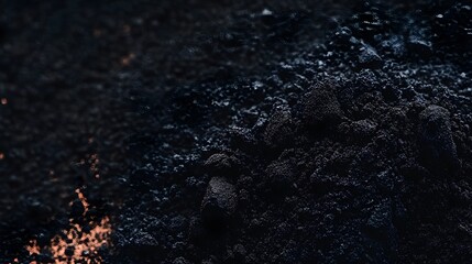 Dark Black Powder Texture Background Macro Photography