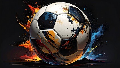 Abstract Artistic Soccer Ball: Creative Design for Sports and Digital Art