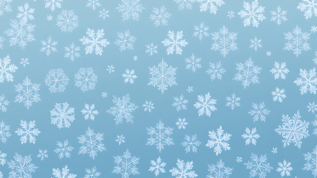 Seamless White Snowflake Pattern on Soft Blue Background &ndash; Elegant Winter Design Element