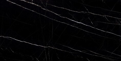 Glossy black marble texture with white and silver veins. 3D Illustrations. 3D Rendering
