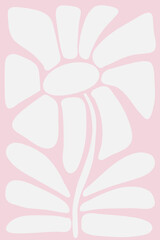 Daisy flower abstract seamless pattern, minimal wallpaper for kids, textile, gift wrapping, and floral decorative design.