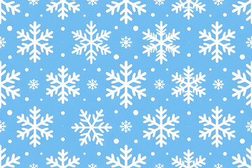 Adorable Snowflake Pattern with Polka Dots on Light Blue Background – Perfect for Kids’ Designs, Wrapping Paper & Holiday Cards