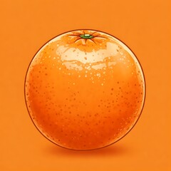 Vibrant whole orange. Bright citrus fruit illustration on a solid orange background.
