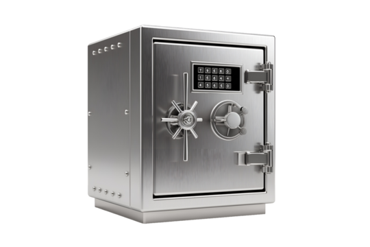 Secure your valuables with this robust, modern metal safe featuring a digital keypad and dial lock