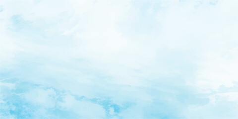Abstract light blue watercolor background with cloudy sky and calm atmosphere
