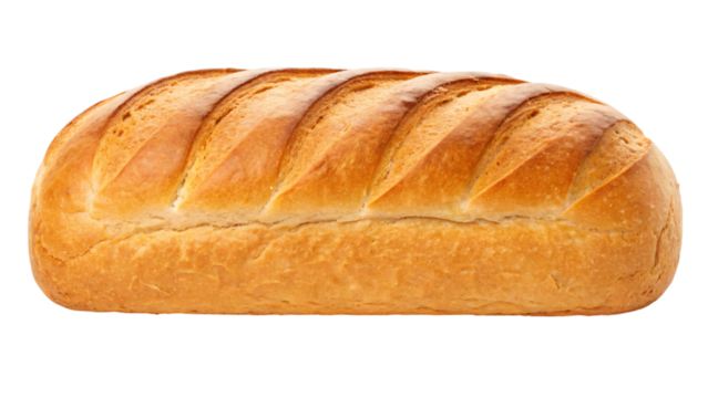 Freshly baked whole loaf of bread isolated on white