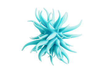 Abstract blue spiky shape isolated on transparent background