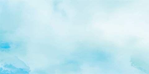 Abstract Watercolor Background Sky and Clouds Texture in Light Blue Tones