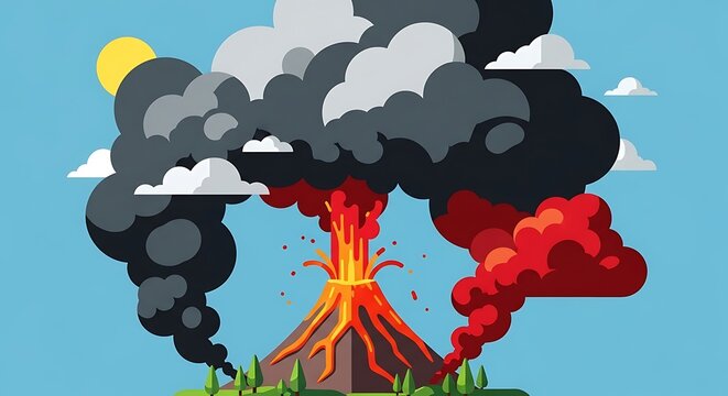 Volcanic Eruption - A Powerful Display of Natures Fury and Geological Activity.