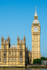 Obraz premium Big Ben and Houses of Parliament with Westminster Bridge and River Thames in London