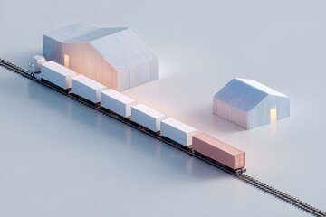 Minimalist depiction of carbon-neutral logistics setup Generative AI