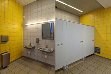 public  toilet and bathroom at rest area in car park