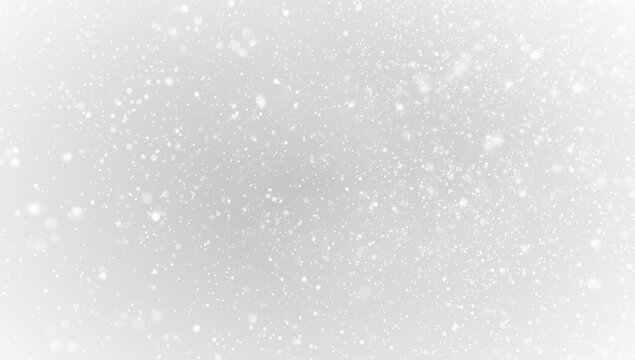 Winter background PNG with falling snow in darkness	