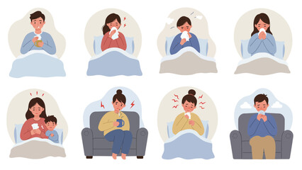 Common Sickness: People With Cold, Flu, And Allergy Symptoms