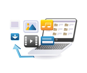 digital data stored on a laptop computer screen