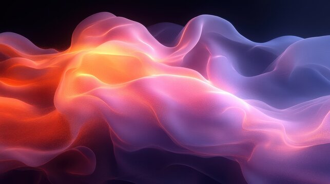 Abstract Colorful Flowing Waves in Soft Light with Ethereal Glow