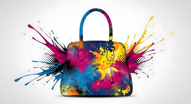 Colorful Handbag Art - A Vibrant Splash of Fashion.