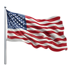 Fototapeta premium Patriotic American Flag with Stars and Stripes Waving Proudly in the Wind
