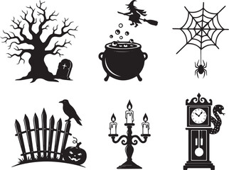 set of icons for halloween