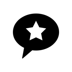 Star inside of a speech bubble icon art on transparent background