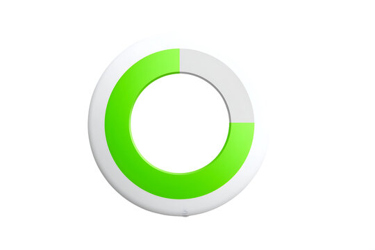 Modern circular progress bar graphic with vibrant green filling, perfect for data visualization or UI design elements.