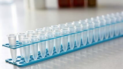 Test tubes in laboratory rack for scientific experiments and research