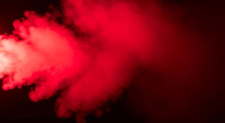 Abstract red smoke cloud on a dark background mysterious and dramatic