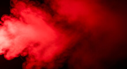 Abstract Red Smoke Floating in Darkness Background Concept for Design Elements