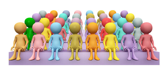 Publikum mit 3D Figuren, Freisteller