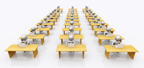 Callcenter mit 3D Figuren