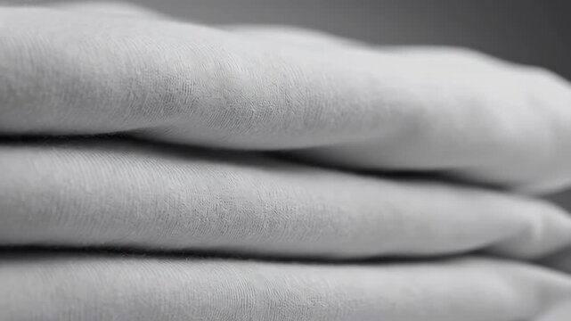 Minimalist abstract background of soft folded fabric in black and white.