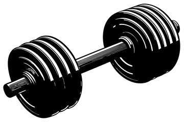 Isolated metal dumbbell on a white background for weightlifting and fitness training