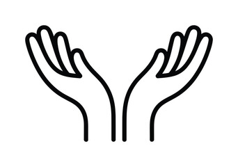 Obraz premium Open Hands Silhouette - Care and Giving Symbol