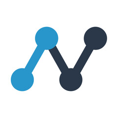 Abstract network connection logo isolated on white background for technology